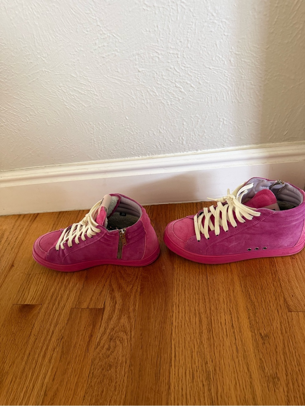 P448 Women's Pink Suede High-Top Sneakers